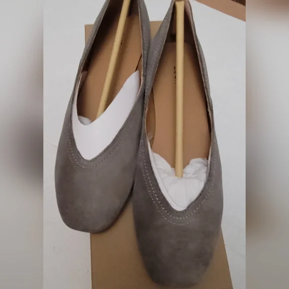 Lucky Brand Alba Flats Leather Titanium Hard Rock 7M - Picture 2 of 10
